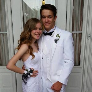 Prom Couple in White